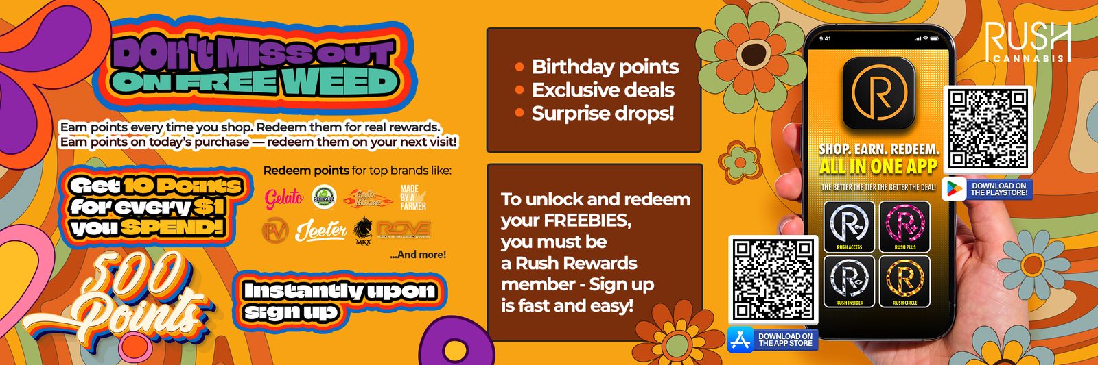 RUSH Rewards — earn points on every visit